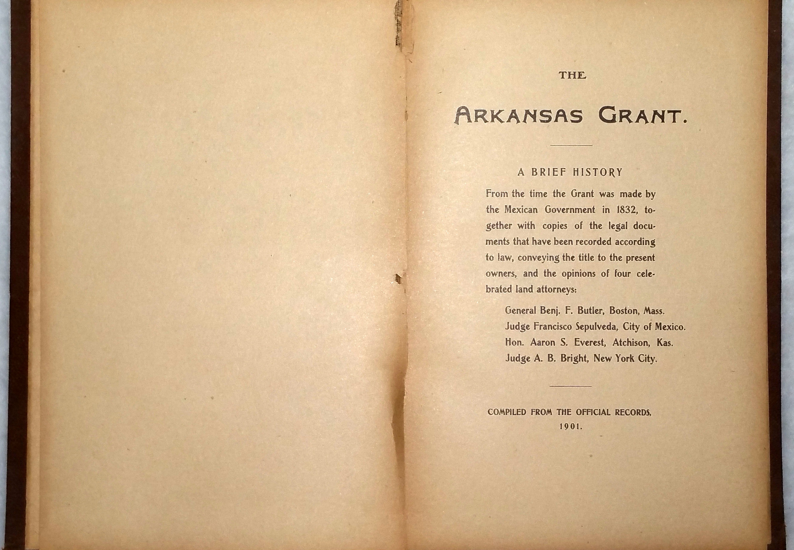 Image for The Arkansas Grant. A Brief History...