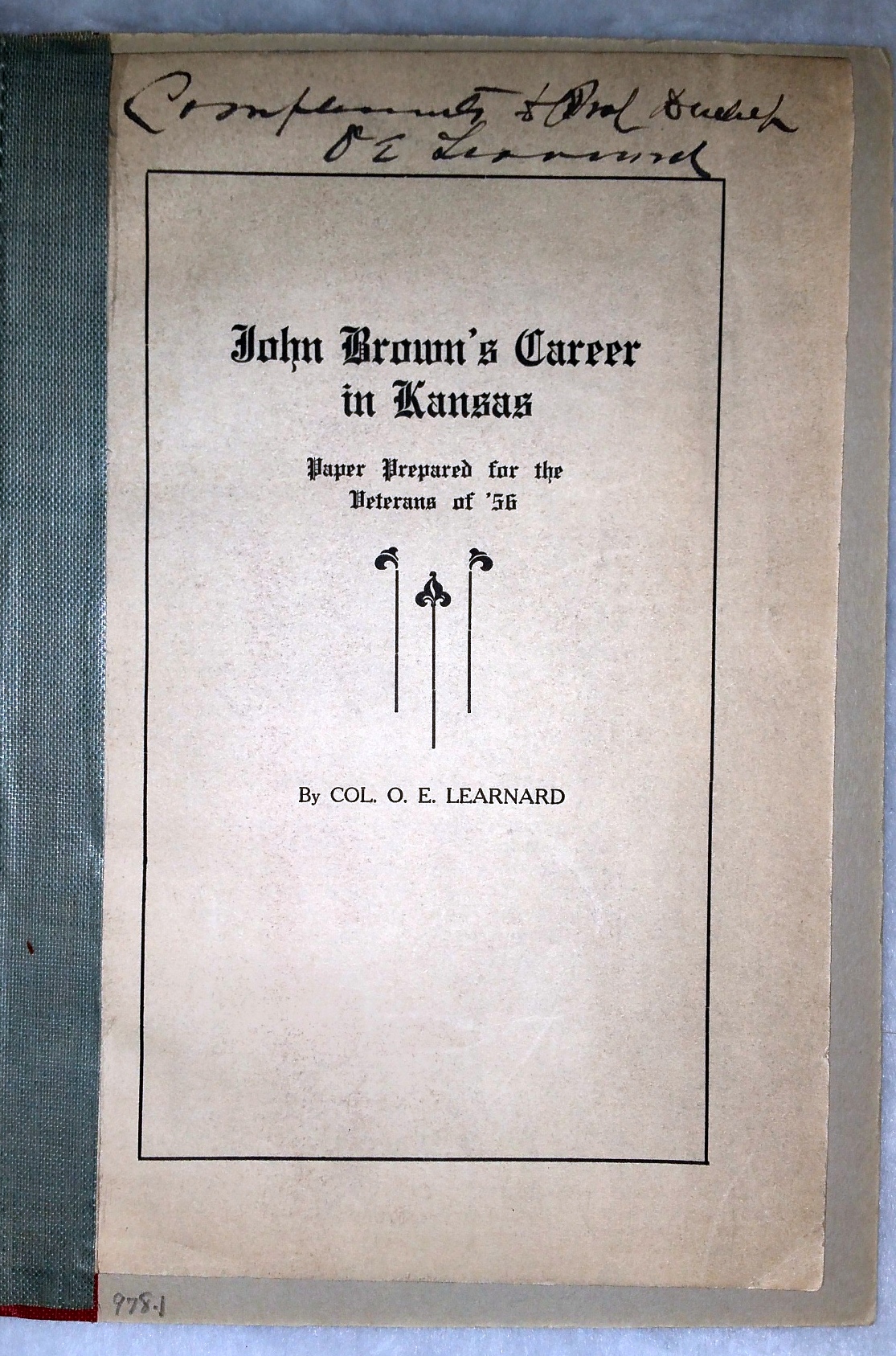 Image for John Brown's Career in Kansas:  Paper Prepared for the Veterans of '56