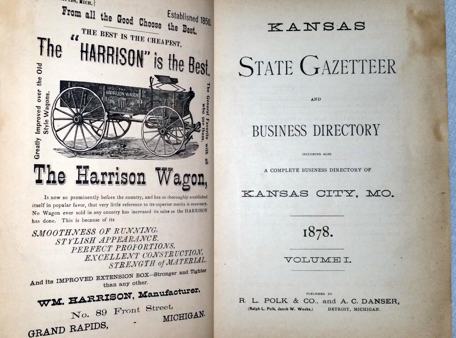Kansas State Gazetteer and Business Directory Including A Complete