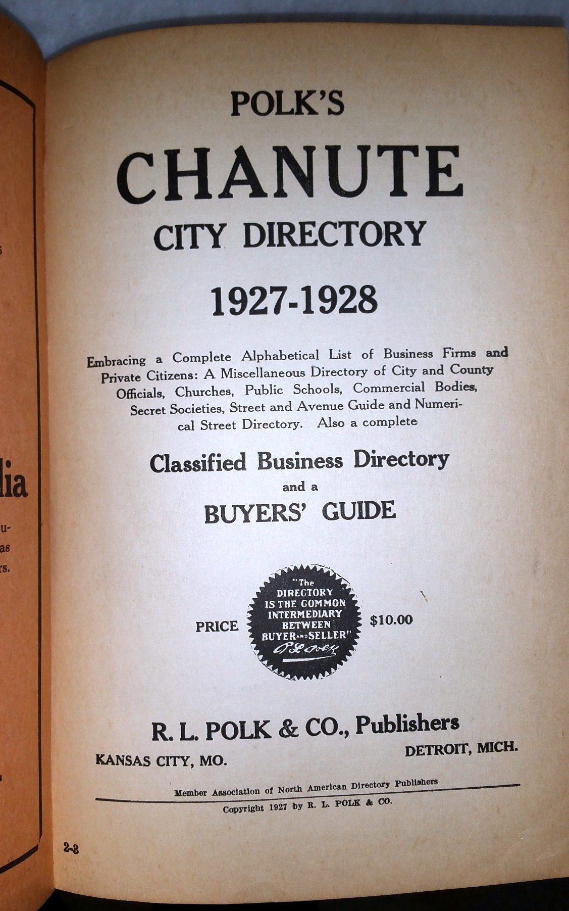 Image for Polk's Chanute City Directory 1927-1928...