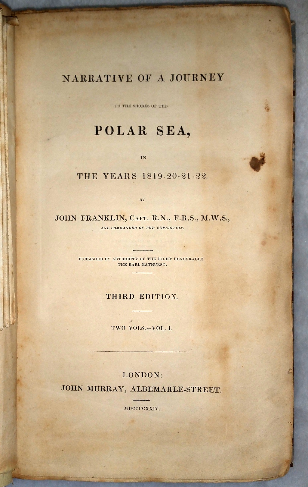 Image for Narrative of a Journey to the Shores of the Polar Sea, in the Years 1819-20-21-22 (Two Volumes)