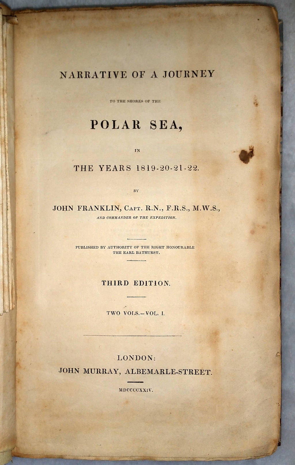Image for Narrative of a Journey to the Shores of the Polar Sea, in the Years 1819-20-21-22 (Two Volumes)