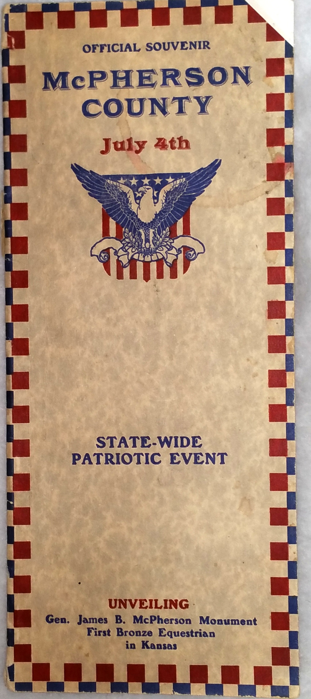 Image for Major General James B. McPherson.  Grand State-Wide Patriotic Day:  Unveiling Statue to General McPherson, July 4, 1917
