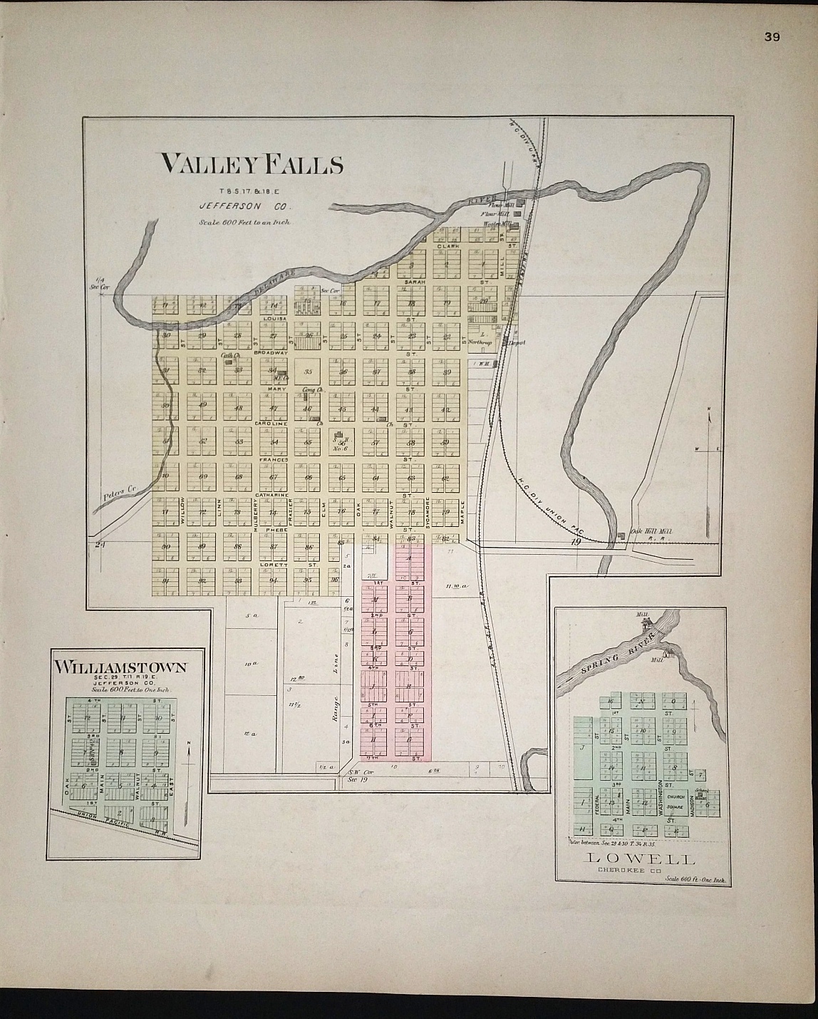 [Map] Valley Falls, & Williamstown (of Jefferson County, Kansas