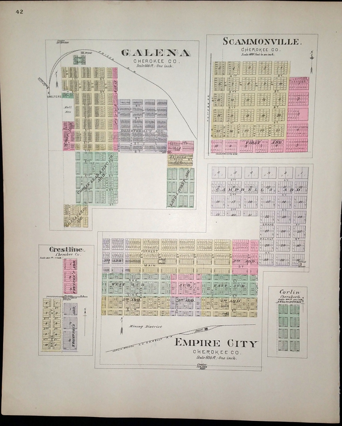 [Map] Baxter Springs (of Cherokee County, Kansas)[ backed with] Galena