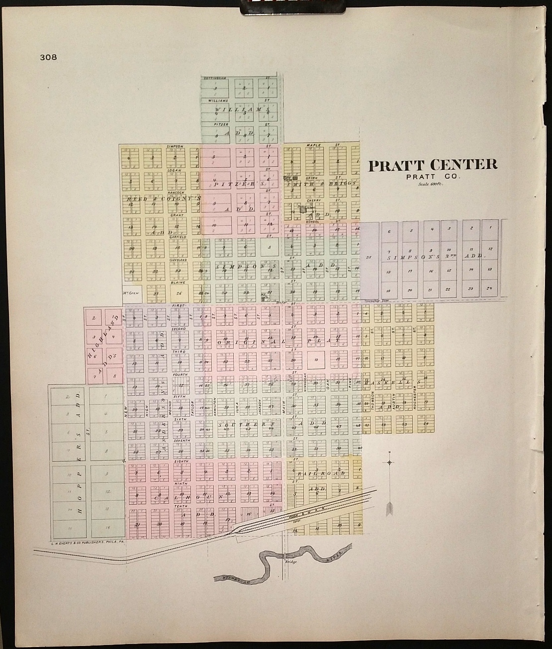 [Map] Pratt County, Kansas [backed with] Pratt Center, Pratt Co.