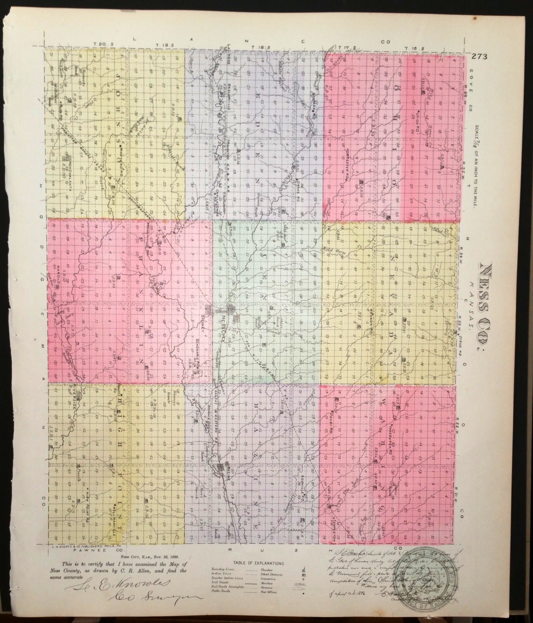 [Map] Ness County, Kansas [backed with] Beelerville, Bazine, Harold