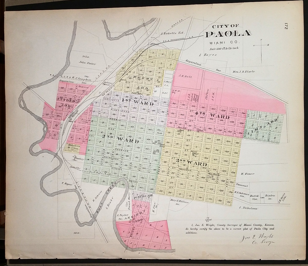Image for [Map] Miami County, Kansas [backed with] City of Paola (Miami Co.)