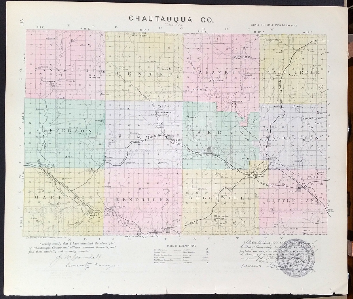 [Map] Chautauqua County, Kansas [backed with] Sedan, Cloverdale (of