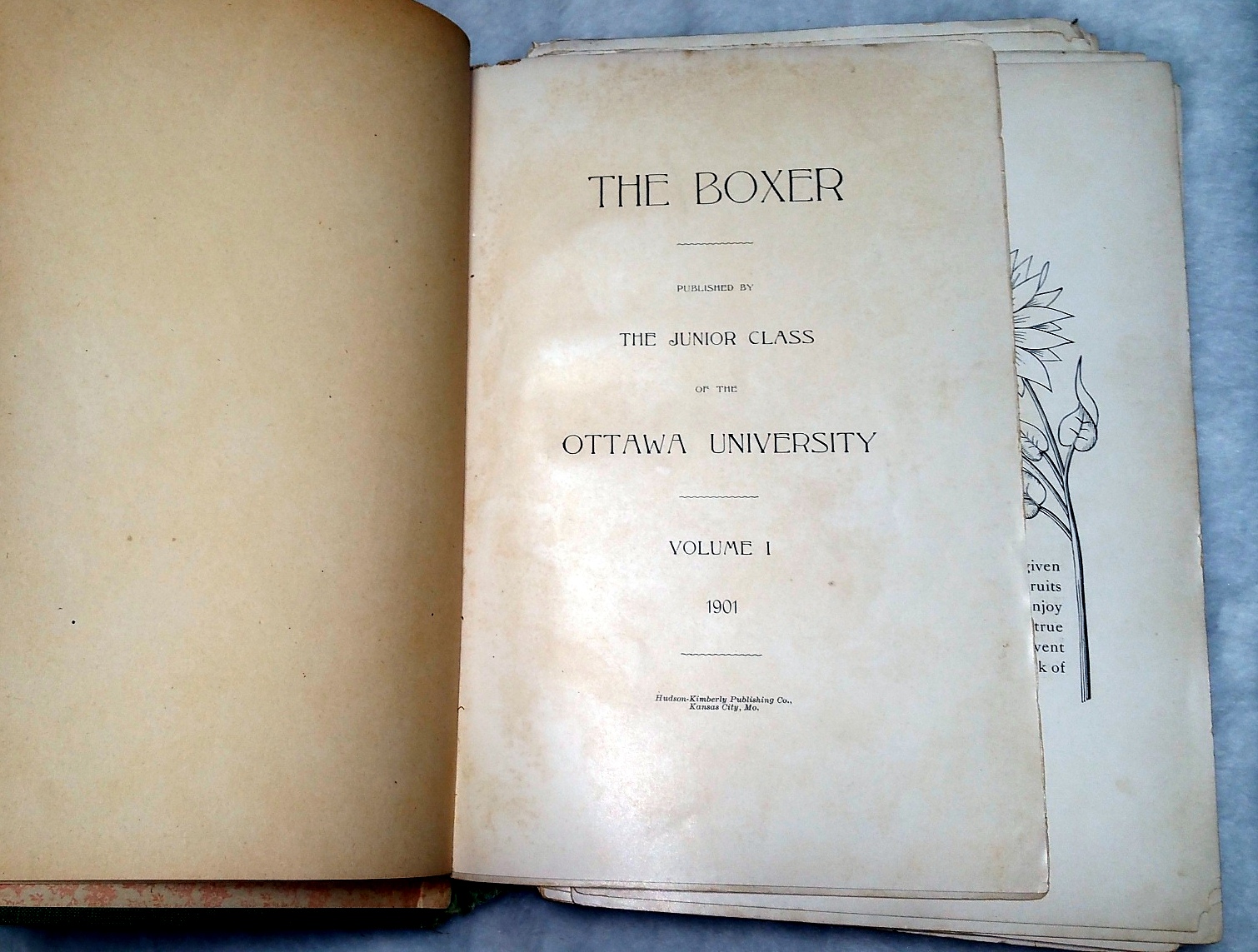 Image for The Boxer, Published By the Junior Class of the Ottawa University, Volume I, 1901
