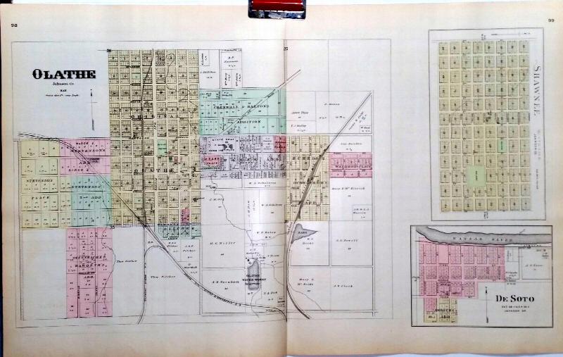 Image for [Map] Olathe, Shawnee, & De Soto of Johnson County, Kansas [backed  with] Spring Hill, Cedar Junction, Gardner, Edgerton, & Ocheltree of Johnson Co.