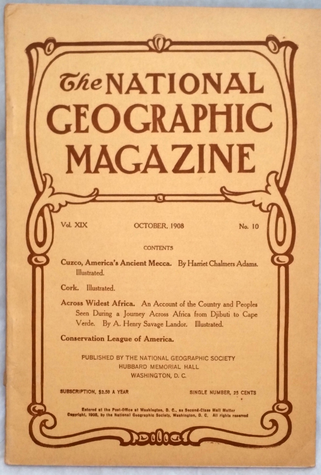 Image for The National Geographic Magazine, Volume XIX, Number 10, October 1908