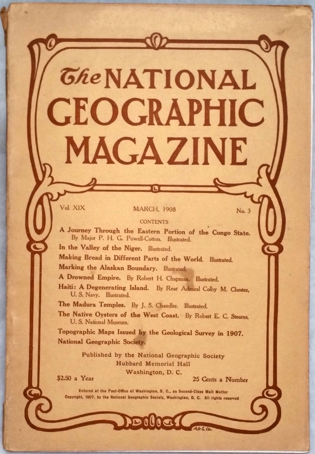Image for The National Geographic Magazine, Volume XIX, Number 3, March 1908