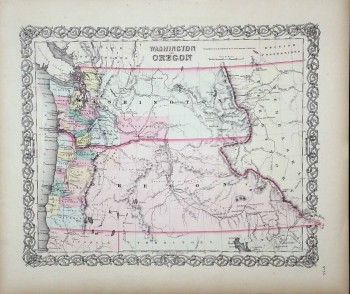 Image for [Map] "Washington and Oregon" from G. W. Colton's Atlas of the World