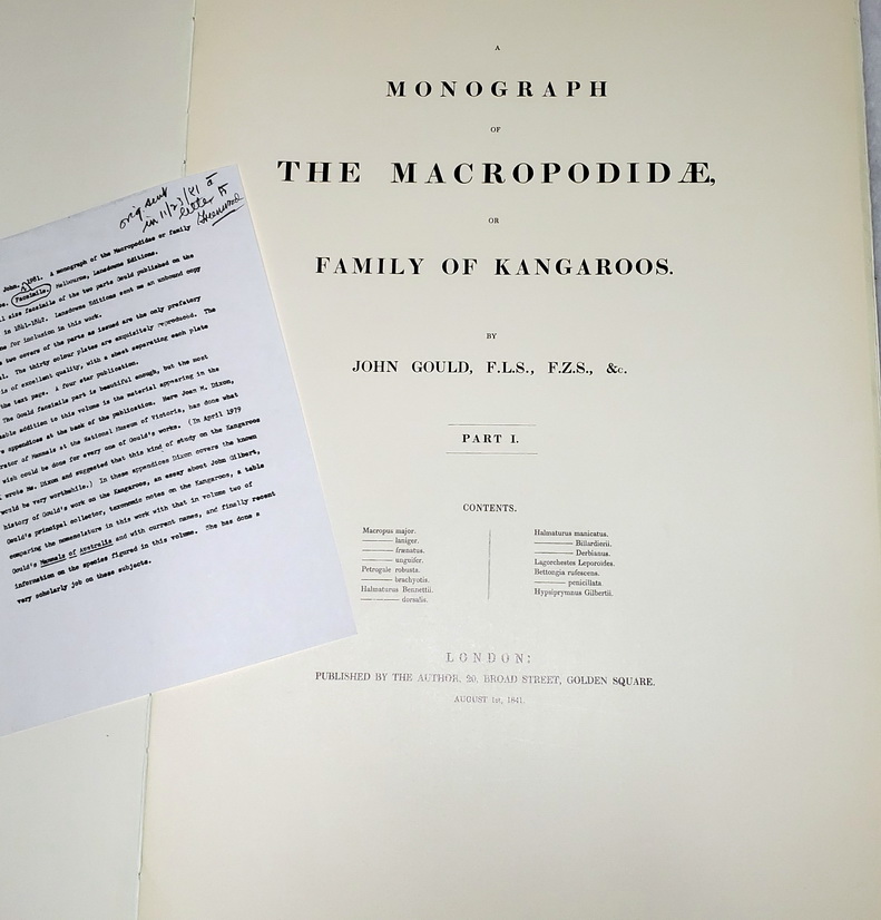 Image for A Monograph of the Macropodidae, or the Family of Kangaroos (Parts I and II, Along with  Appendices By Joan M. Dixon)