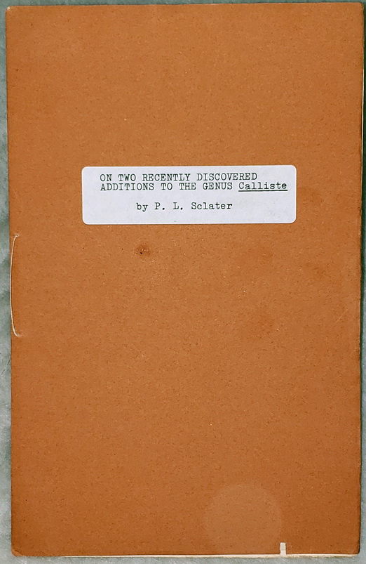 Image for On Two Recently Discovered Additions to the Genus Calliste (off Print from The Ibis for October 1901)