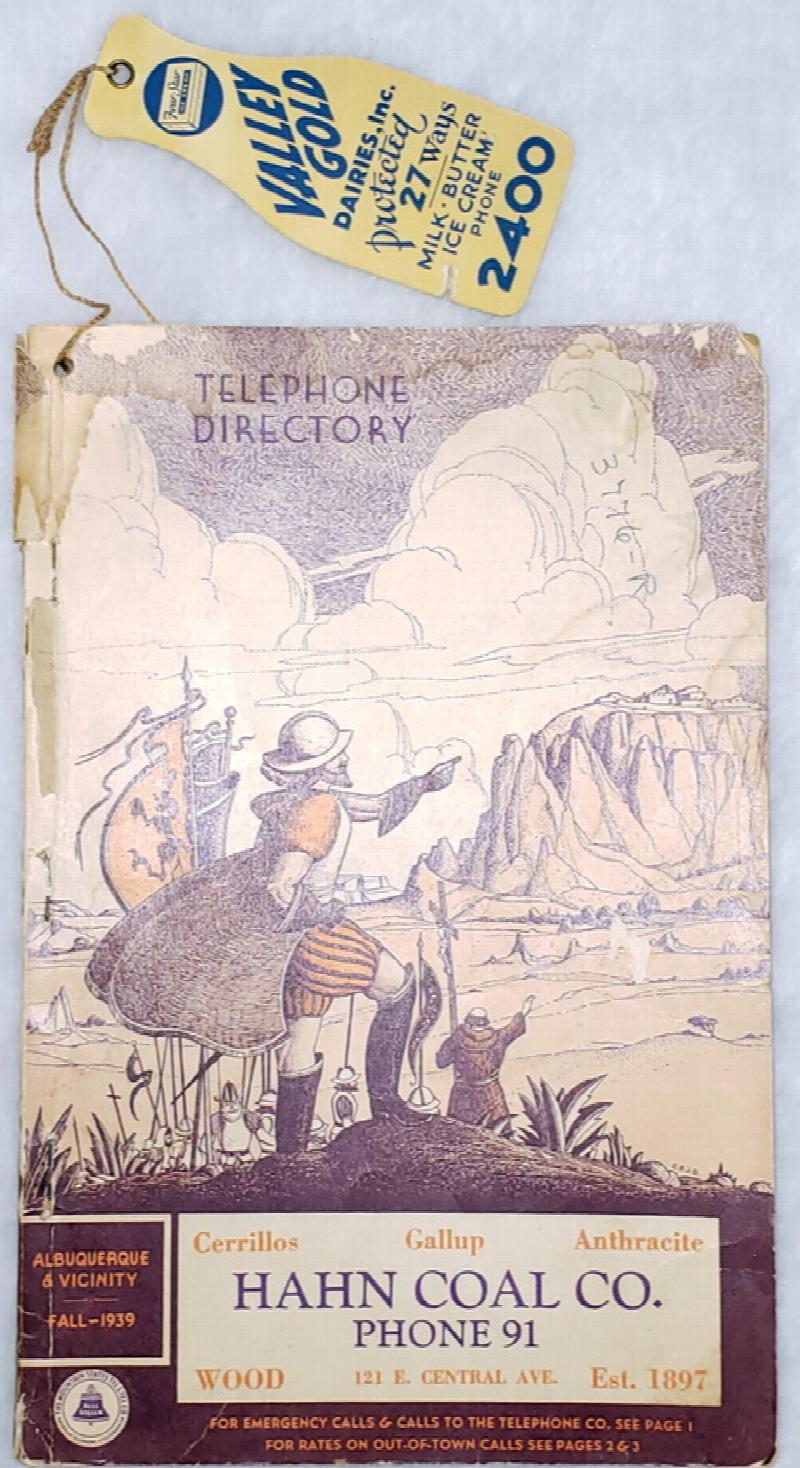 Image for Telephone Directory, Albuquerque & Vicinity, Fall - 1939