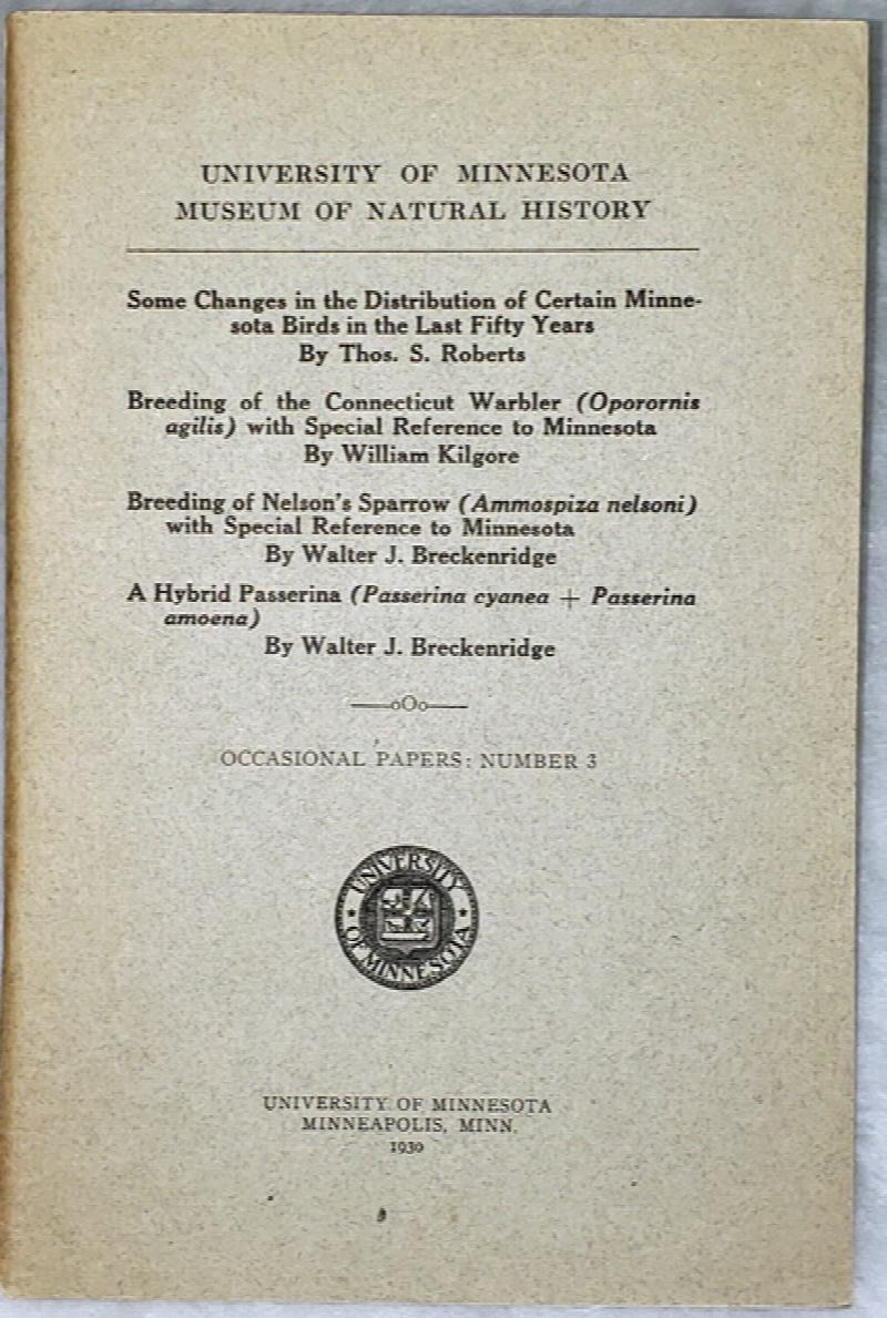 Image for University of Minnesota Museum of Natural History, Occasional Papers: Number 3