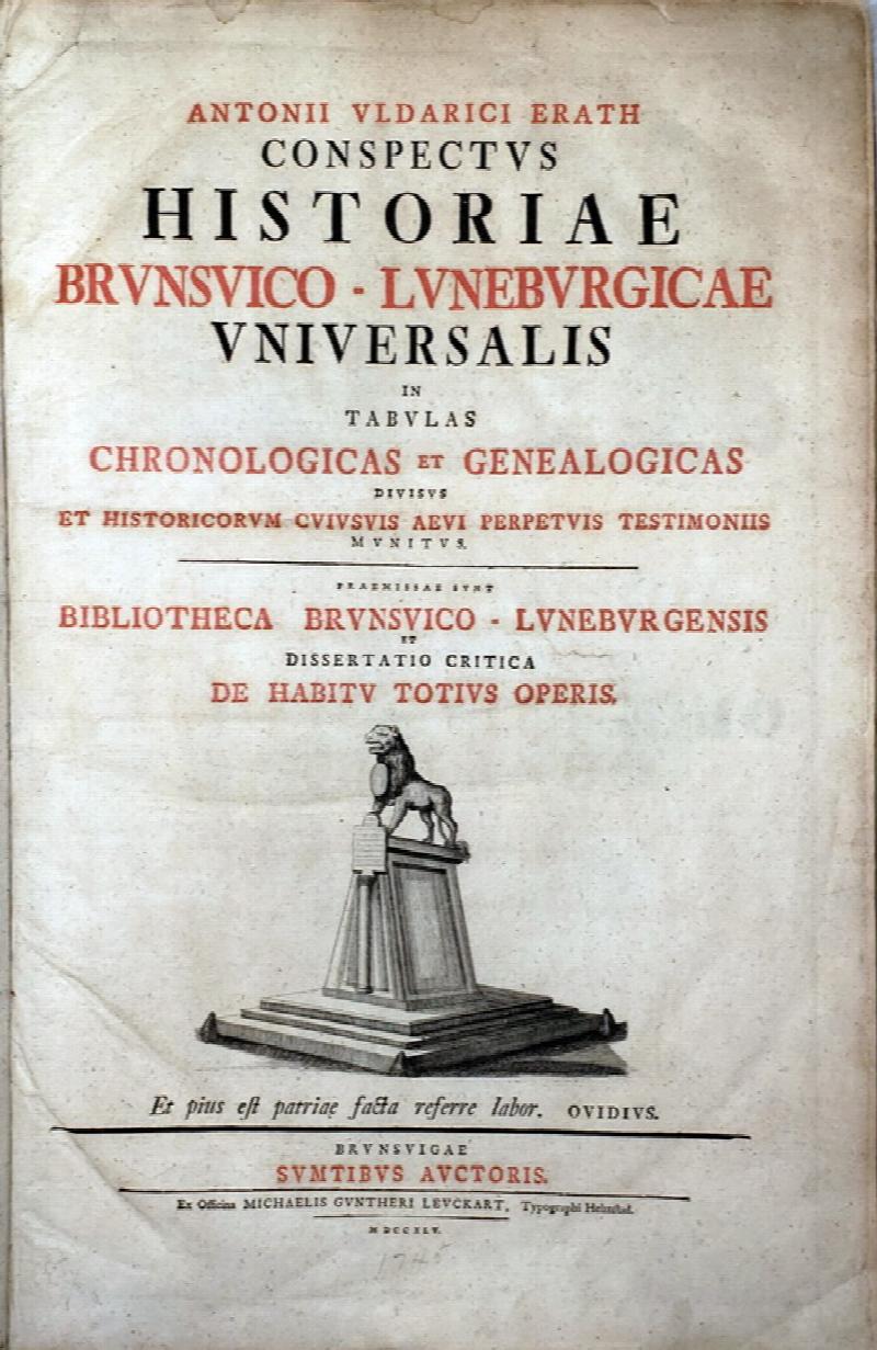 Image for Conspectus Historia De Brunsvic Luneburgicae Universalis in Tabulas Chronologicas et Genealogicas Divisus et Historicorum Cuivsuis Aevi Perpetvis Testimoniis Munitus.