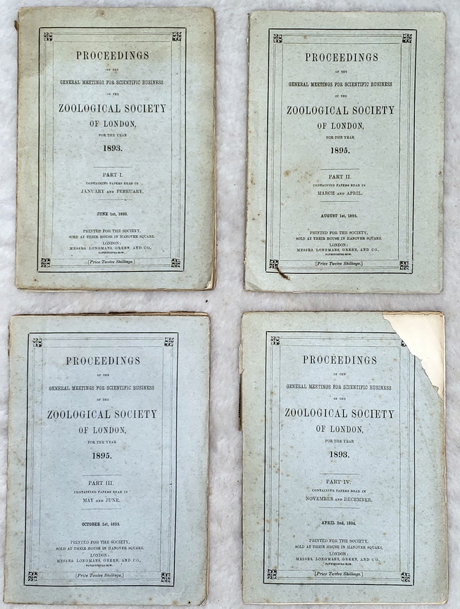Proceedings of the General Meetings for Scientific Business of the Zoological Society of London for the Year 1893 (In Four Parts)