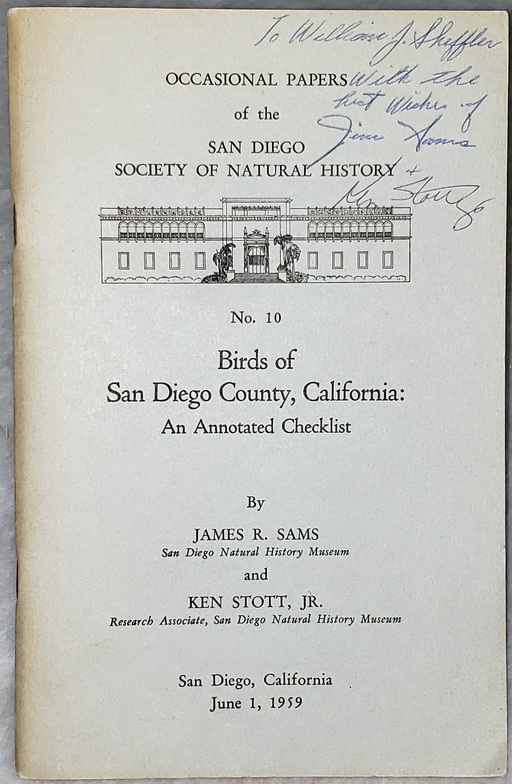 Birds of San Diego County, California: An Annotated Checklist (Occasional Papers of the San Diego Society of Natural History)