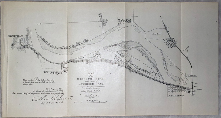 Map of the Missouri River in the Vicinity of Atchison, Kansas