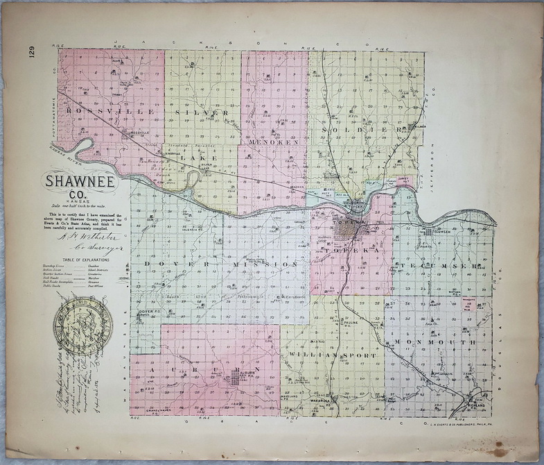 [Map] Shawnee County, Kansas [backed with] Sabetha, Centralia, & Taylor Rapids of Nemaha Co.