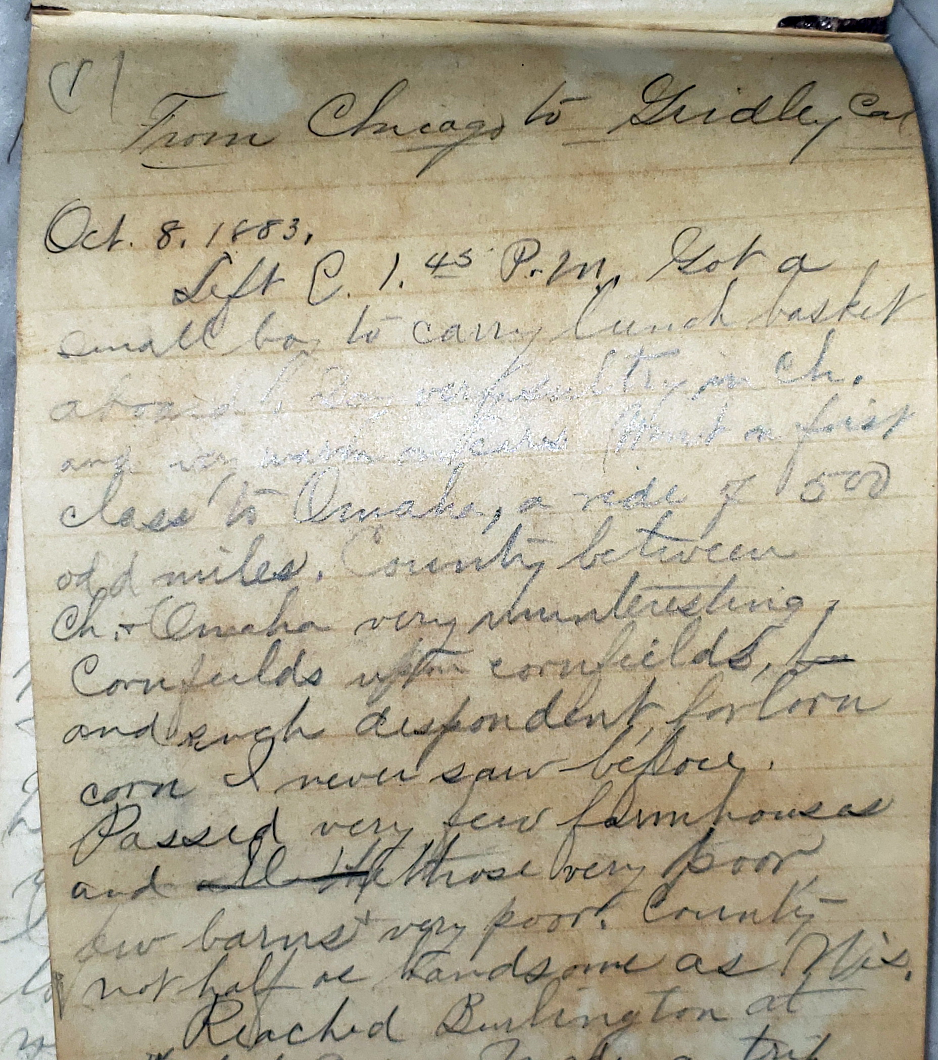 From Chicago to Gridley, Cal [Personal Diary]