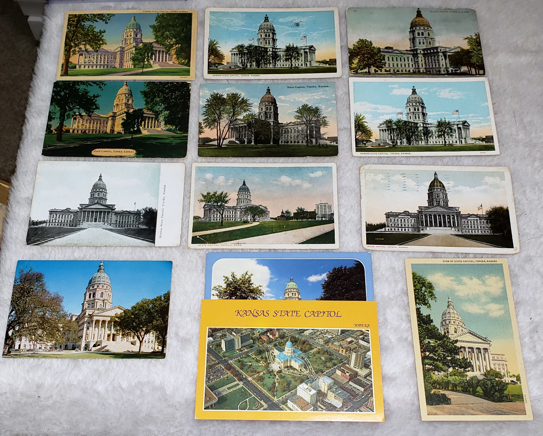 Thirteen Postcard Lot of the the Kansas Capital Building in Topeka, Kansas