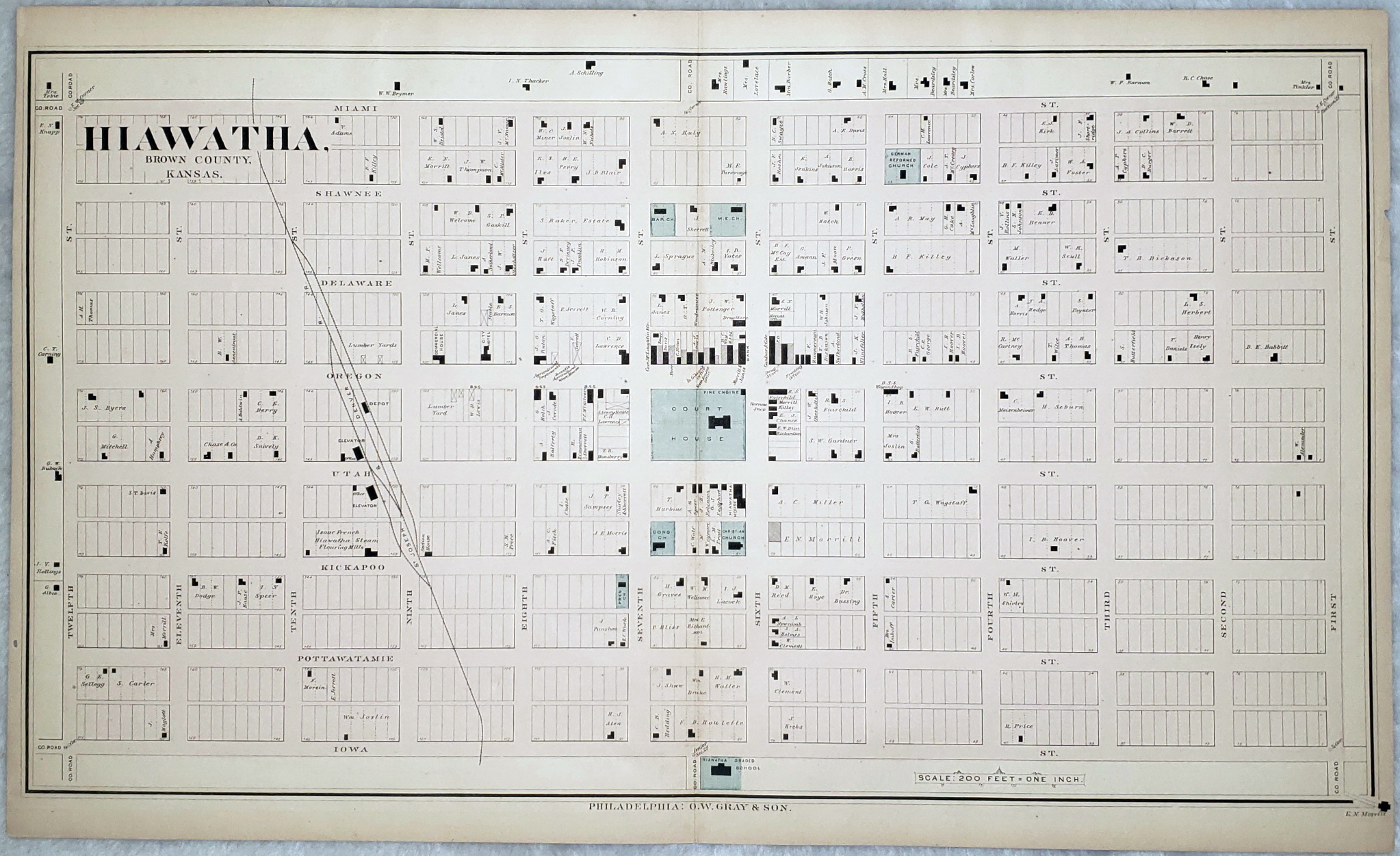 [Map] Hiawatha, Brown County, Kansas