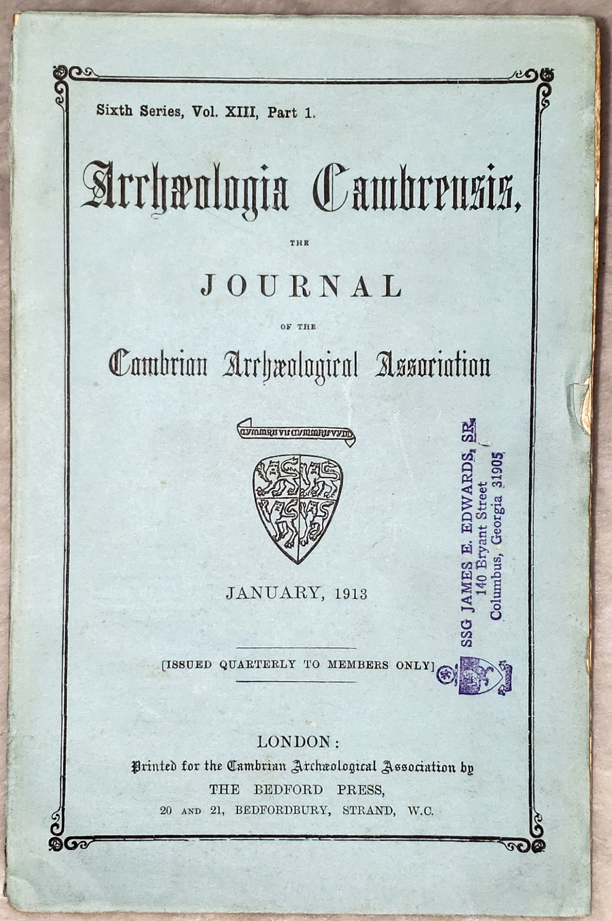 Ewenny Priory or St. Michael of Ogmore [Archaeologia Cambrensis, Sixth Series, Vol. VXIII, Part I]