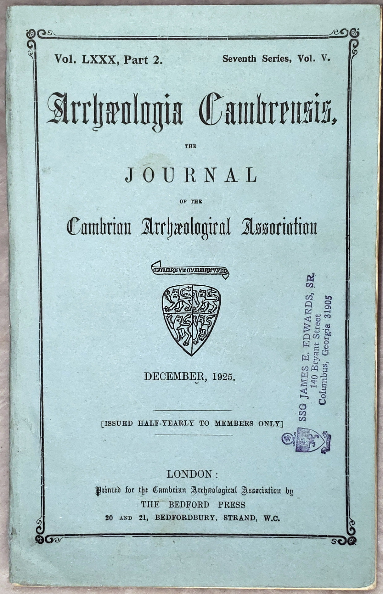 The Vanished tombs of Brecon Cathedral [Archaeologia Cambrensis, Vol. LXXX, Part II - Seventh Series, Vol. V.]