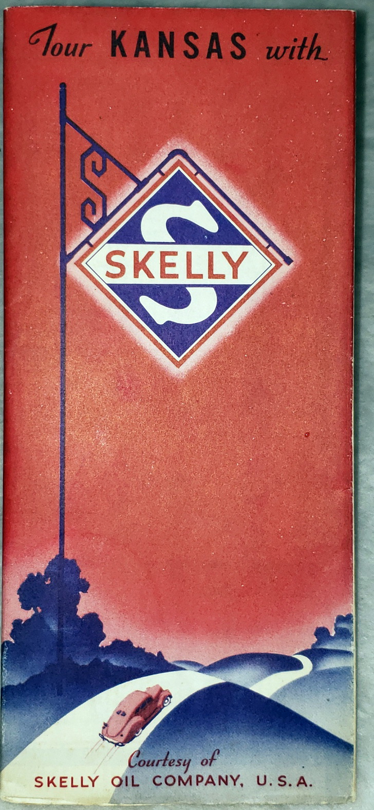 Tour Kansas With Skelly: 1940 Official Road Map of Kansas