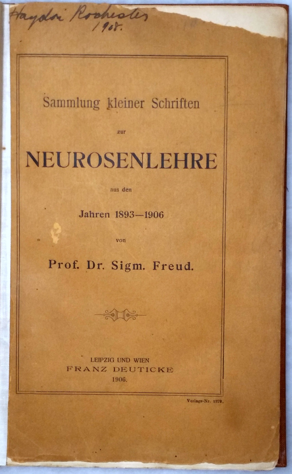 Image for Sammlung Leiner Schriften Zur Neurosenlehre Aus Den Jahren 1893-1906