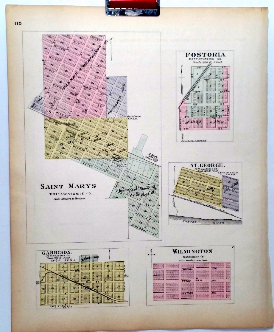 [Map] Pottawatomie County, Kansas, with Onaga & Westmoreland of